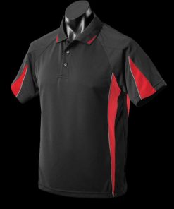 Men's Eureka Polo - S, Black/Red/Ashe