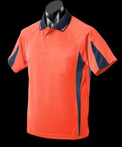 Women's Eureka Polo - 8, Hi Viz Orange/Navy/Silver