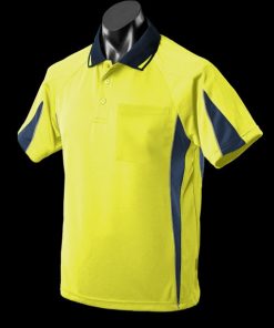 Women's Eureka Polo - 8, Hi Viz Yellow/Navy/Silver