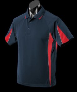 Men's Eureka Polo - S, Navy/Red/Ashe