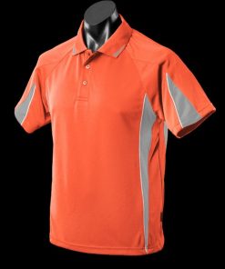 Men's Eureka Polo - S, Orange/Charcoal/White
