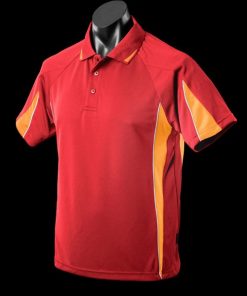 Men's Eureka Polo - S, Red/Gold/White