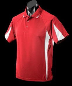 Men's Eureka Polo - S, Red/White/Ashe