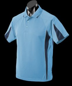 Men's Eureka Polo - S, Sky/Navy/Ashe