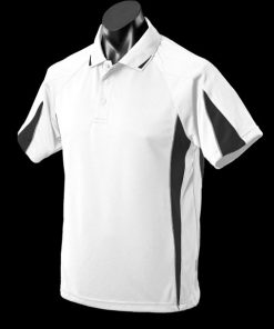 Men's Eureka Polo - S, White/Black/Ashe