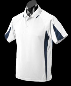 Men's Eureka Polo - S, White/Navy/Ashe