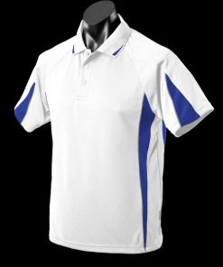 Men's Eureka Polo - S, White/Royal/Ashe