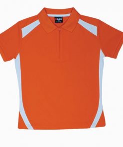 Kids' Cool Sports Polo - 8, Orange/White