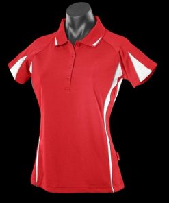 Women's Eureka Polo - 8, Red/White/Ashe