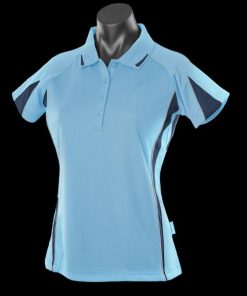 Women's Eureka Polo - 8, Sky/Navy/Ashe