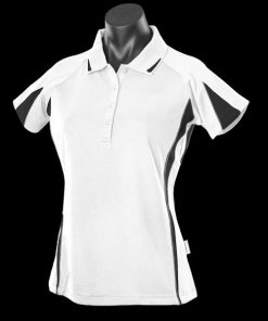 Women's Eureka Polo - 8, White/Black/Ashe