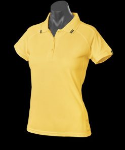 Women's Flinders Polo - 12, Canary/Black