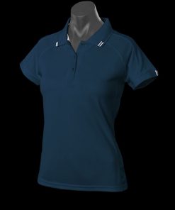 Women's Flinders Polo - 12, Navy/White