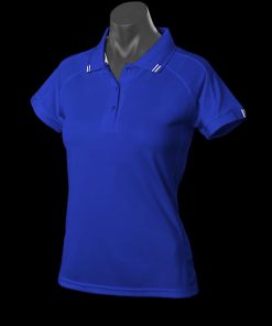 Women's Flinders Polo - 8, Royal/White