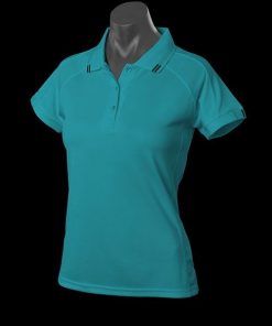 Women's Flinders Polo - 6, Teal/Black