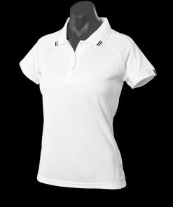 Women's Flinders Polo - 6, White/Black