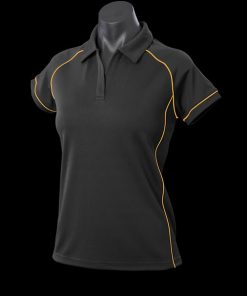 Women's Endeavour Polo - 12, Black/Gold