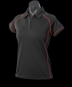 Women's Endeavour Polo - 22, Black/Red