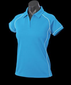 Women's Endeavour Polo - 8, Pacific Blue/White