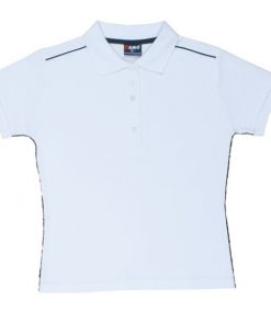 Women's Single Piping Polo - 10, White/Black