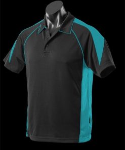 Kids' Premier Polo - 10, Black/Teal