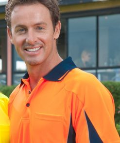 Men's Eureka Polo - S, Hi Viz Orange/Navy/Silver